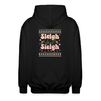Hässlicher Weihnachtspullover - Unisex Kapuzenjacke - Schwarz - Hinten - AI Model Male 185 light (185cm)