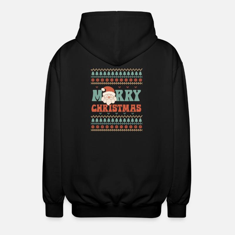 Hässlicher Weihnachtspullover - Unisex Kapuzenjacke - Schwarz