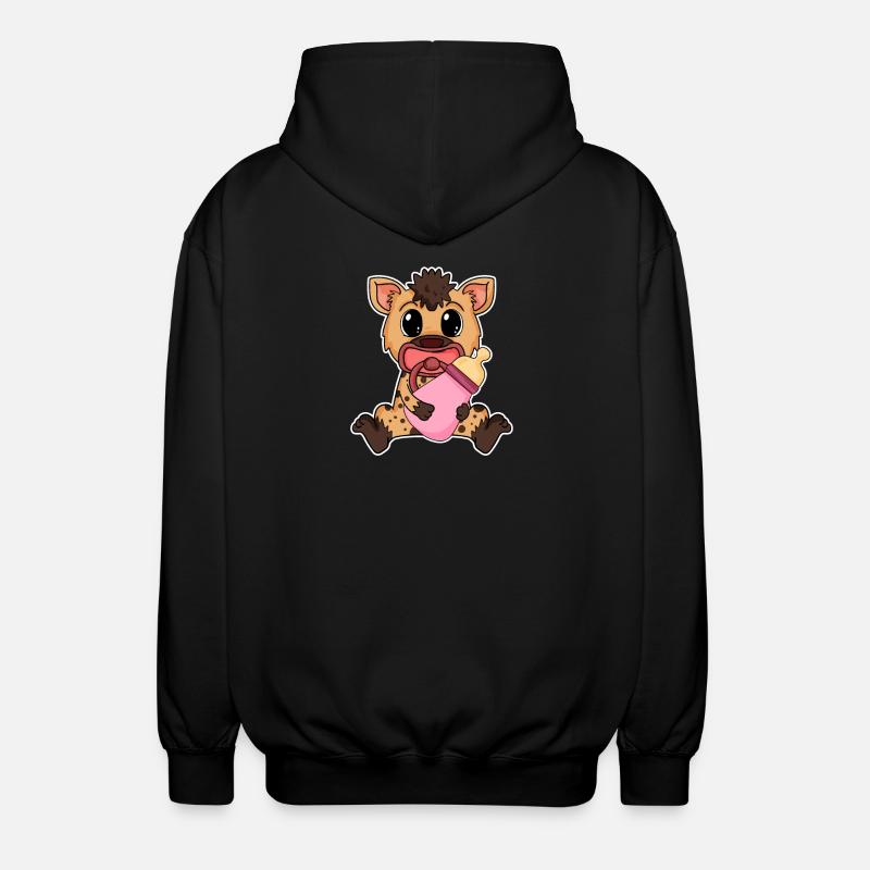 Motif de bébé hyène - Veste à capuche unisexe - noir