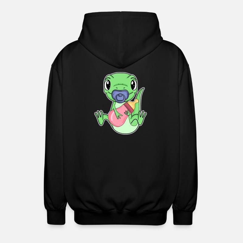 Motif de bébé lézard - Veste à capuche unisexe - noir