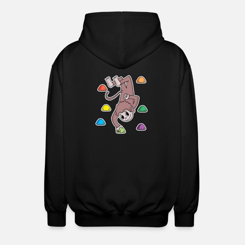 Affe Felsklettern Klettern - Unisex Kapuzenjacke - Schwarz