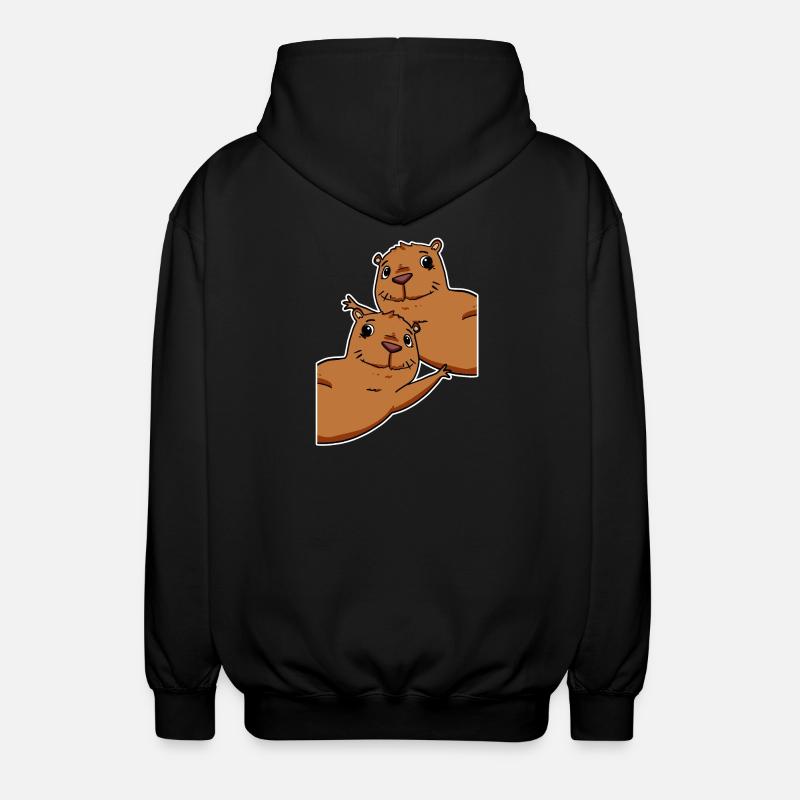 Capybara Wasserschwein - Veste à capuche unisexe - noir