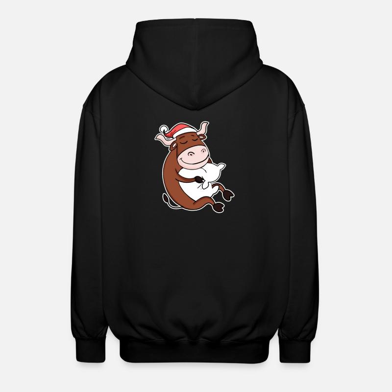 Boeuf Mignon Fatigué Noël - Veste à capuche unisexe - noir