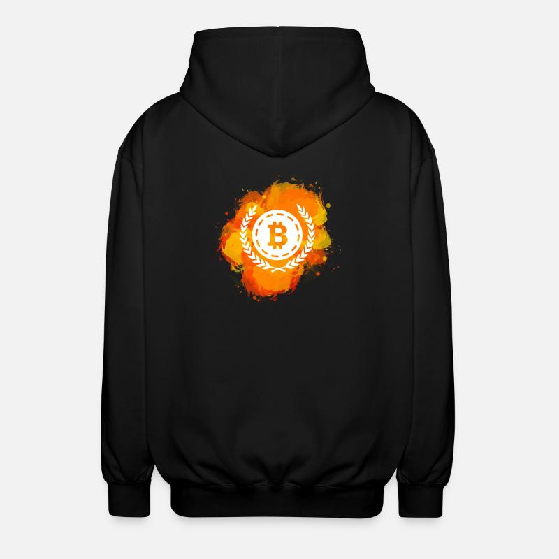 Bitcoin Crypto Cryptocurrency Splash - Unisex Hooded Jacket - black