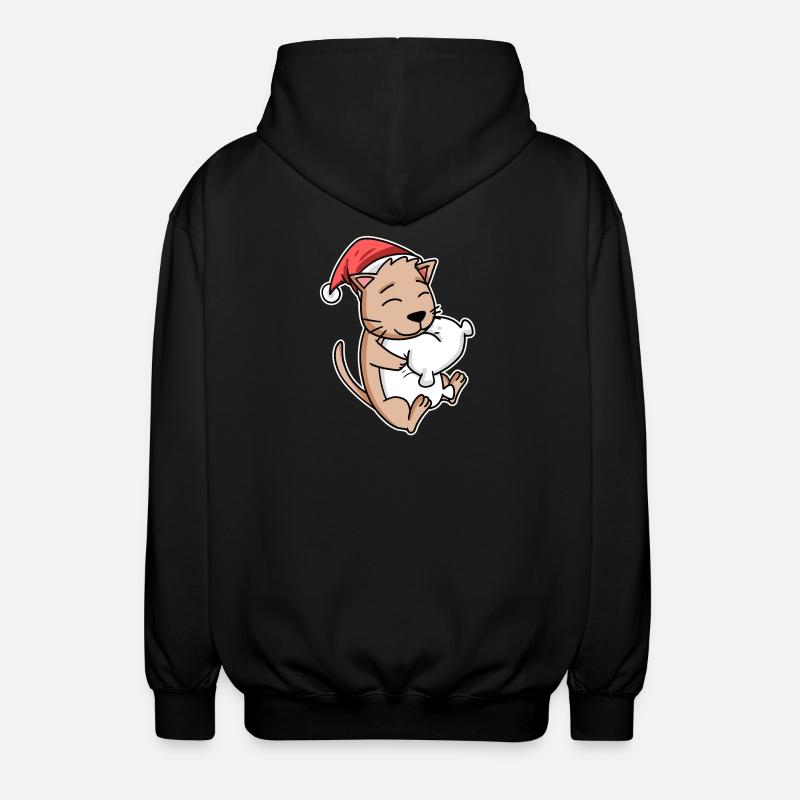 Cat - Unisex Hooded Jacket - black