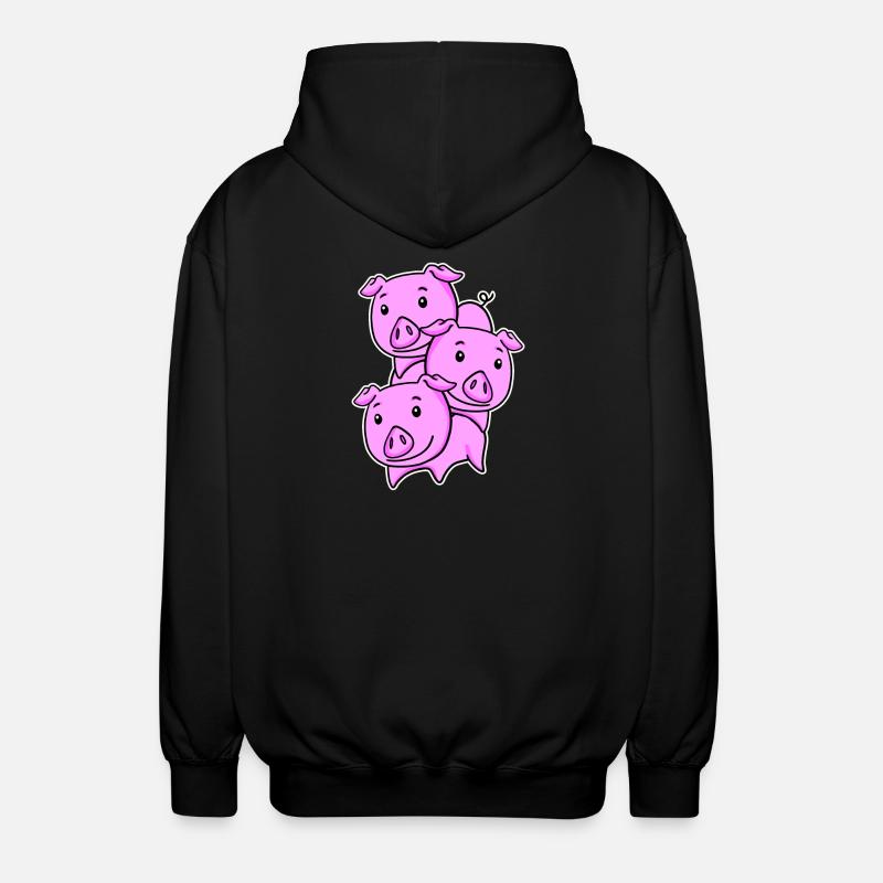 Cochons Cochon Cochon - Veste à capuche unisexe - noir