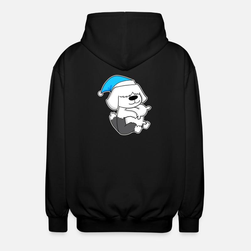 Dormir, Fatigue, Chien - Veste à capuche unisexe - noir
