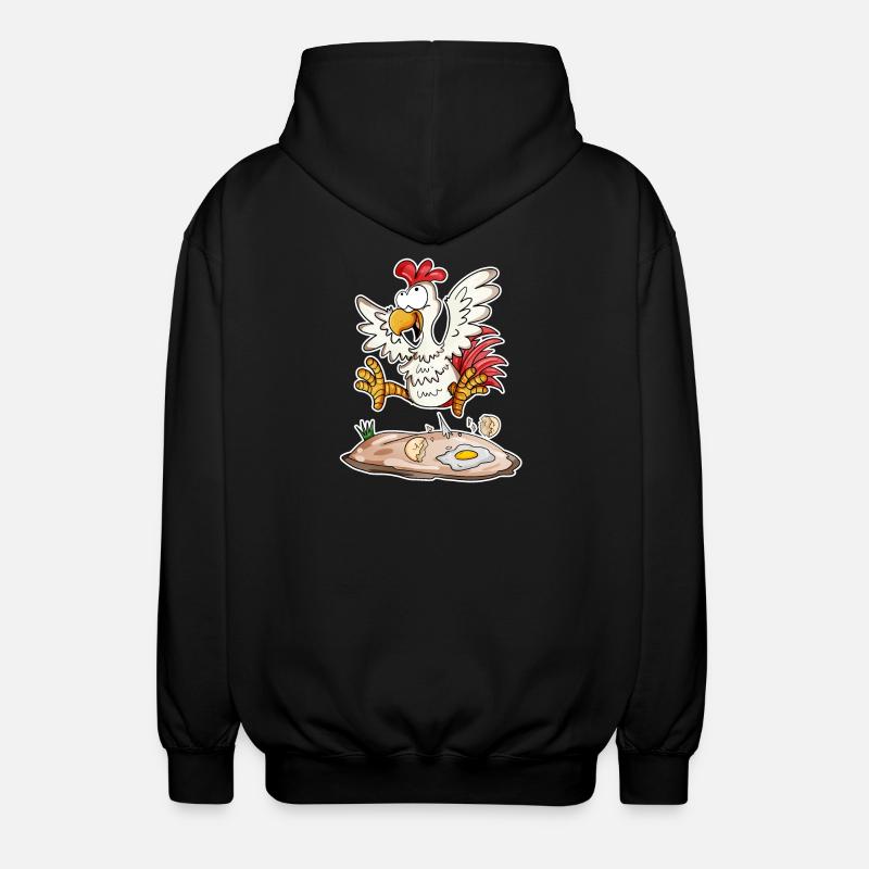 Funny Chicken - Fermiers Poulets Poulet - Veste à capuche unisexe - noir