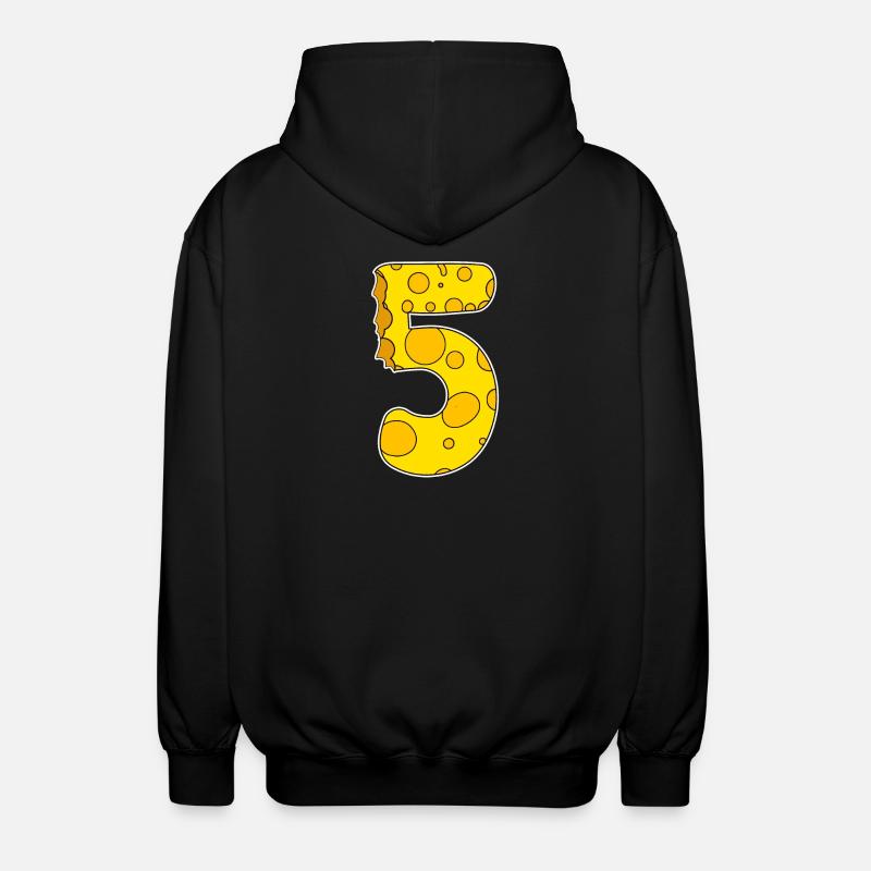 Number 5 - Five - Unisex Hooded Jacket - black