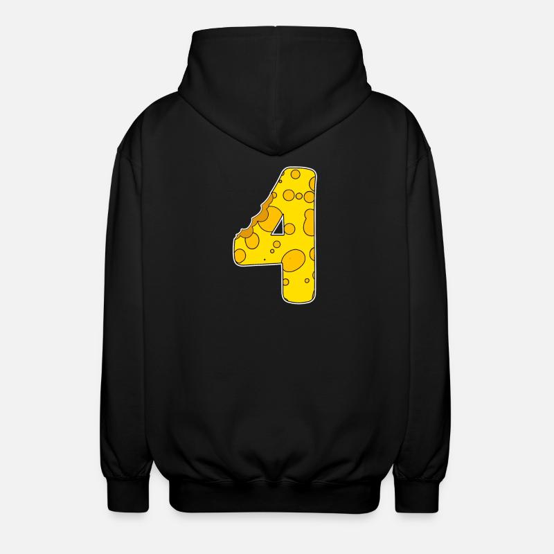 Numéros 4 - Quatre - Quatrième - Veste à capuche unisexe - noir