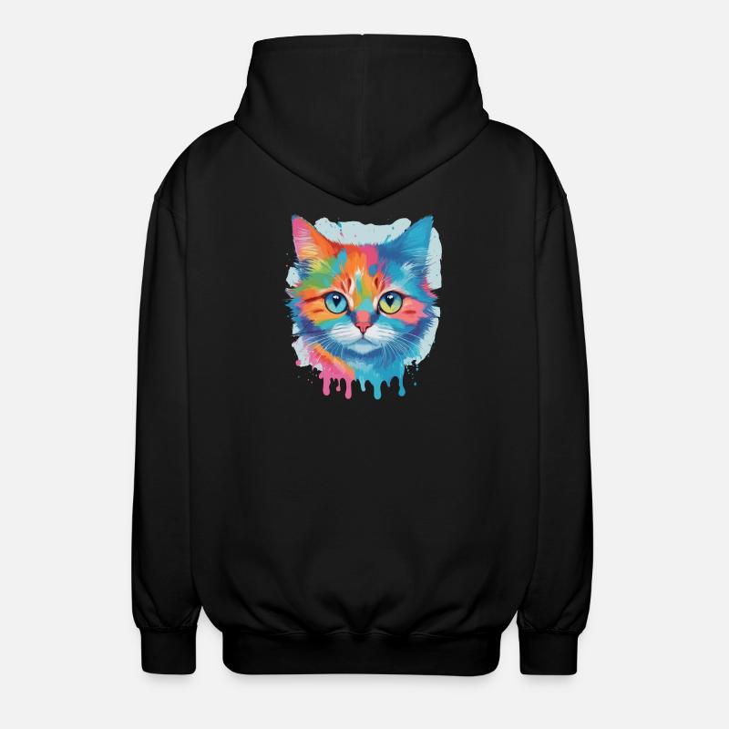Niedliche Katze - Unisex Kapuzenjacke - Schwarz