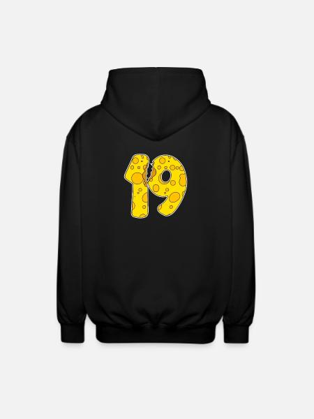 19 Year Old Funny Cheese - Unisex Hooded Jacket - black