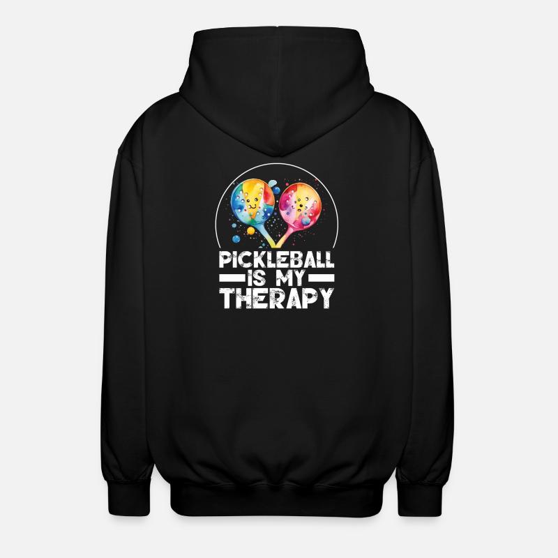 Pickleball is My Therapy - Unisex Hooded Jacket - black