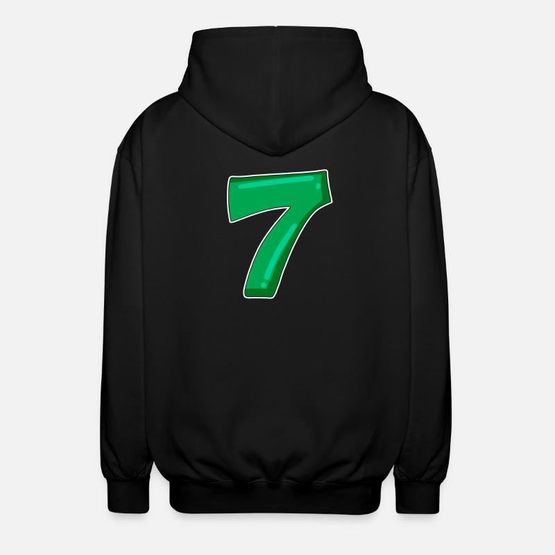 Number 7 Number - Unisex Hooded Jacket - black