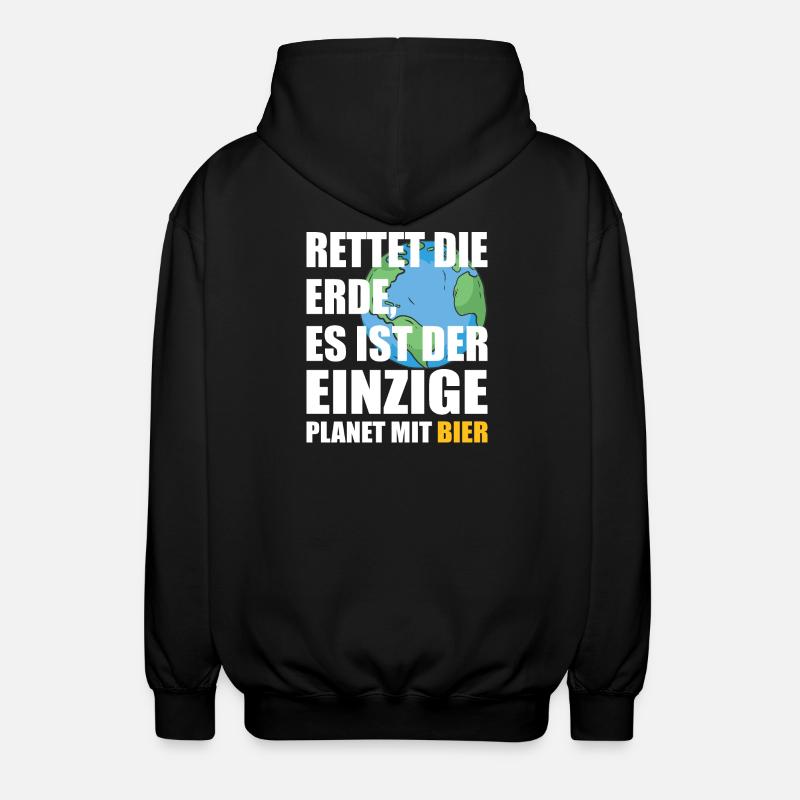 Beer Saving the Planet - Unisex Hooded Jacket - black