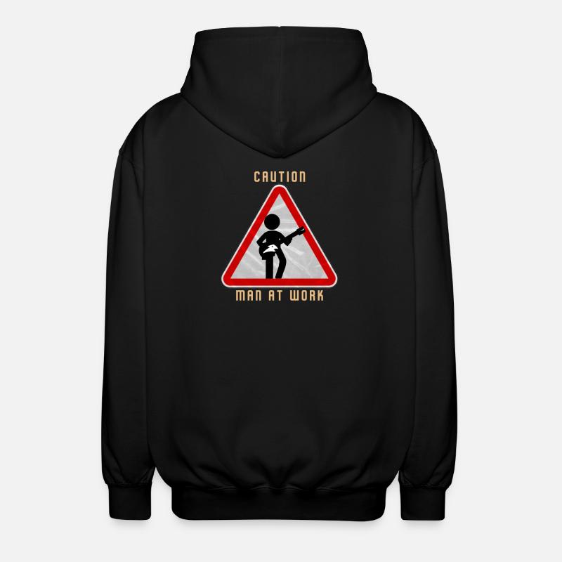 Caution MAN at work - Unisex Kapuzenjacke - Schwarz