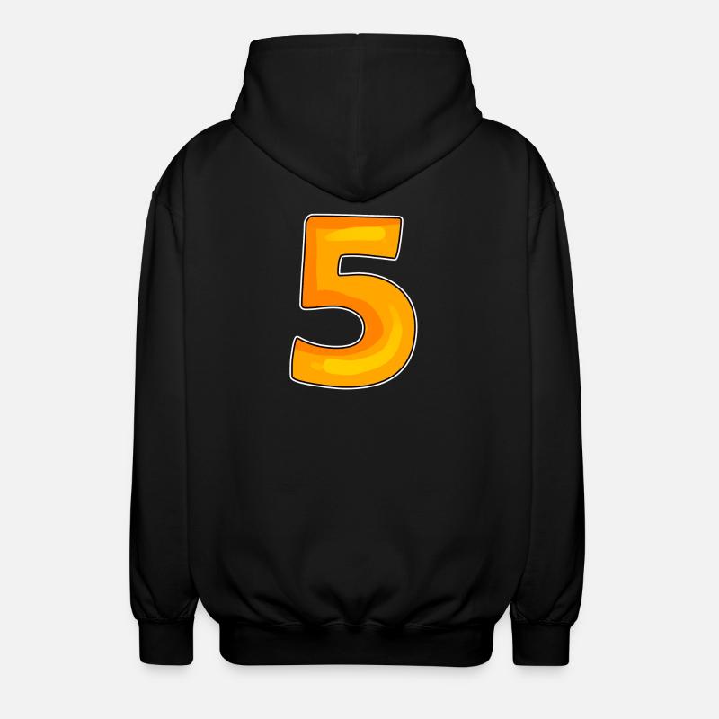 Zahl 5 Nummer - Unisex Kapuzenjacke - Schwarz