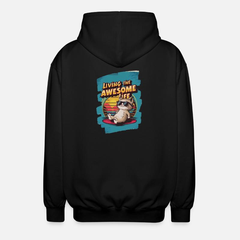 Live Chill Chat badass - Veste à capuche unisexe - noir