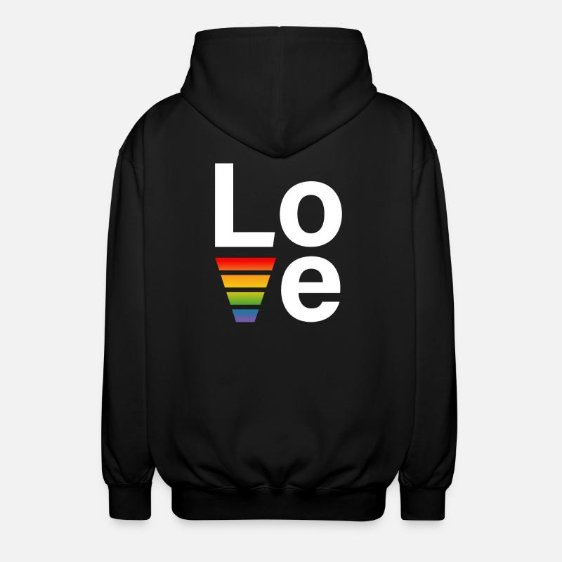 Chemise LGBT Regenbogen love blanc - Veste à capuche unisexe - noir