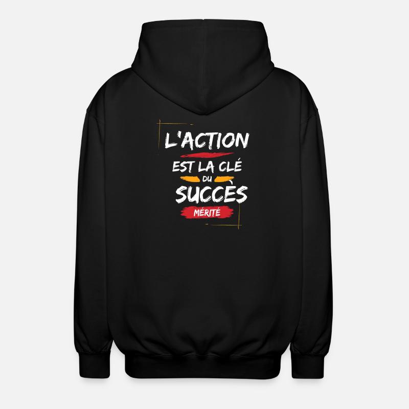 Citation Motivante pour Succès - Veste à capuche unisexe - noir