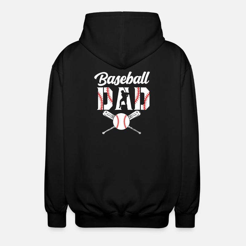 Baseball Dad Emblem Tee - Unisex Hooded Jacket - black