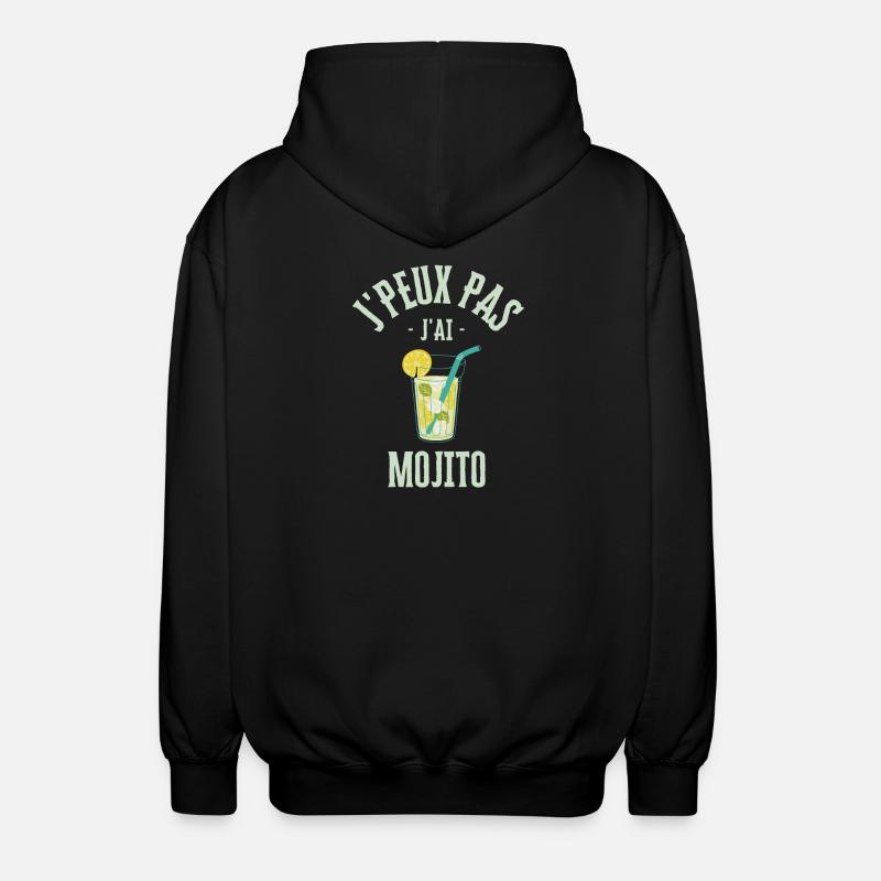 I can't I have a mojito - Unisex Hooded Jacket - black