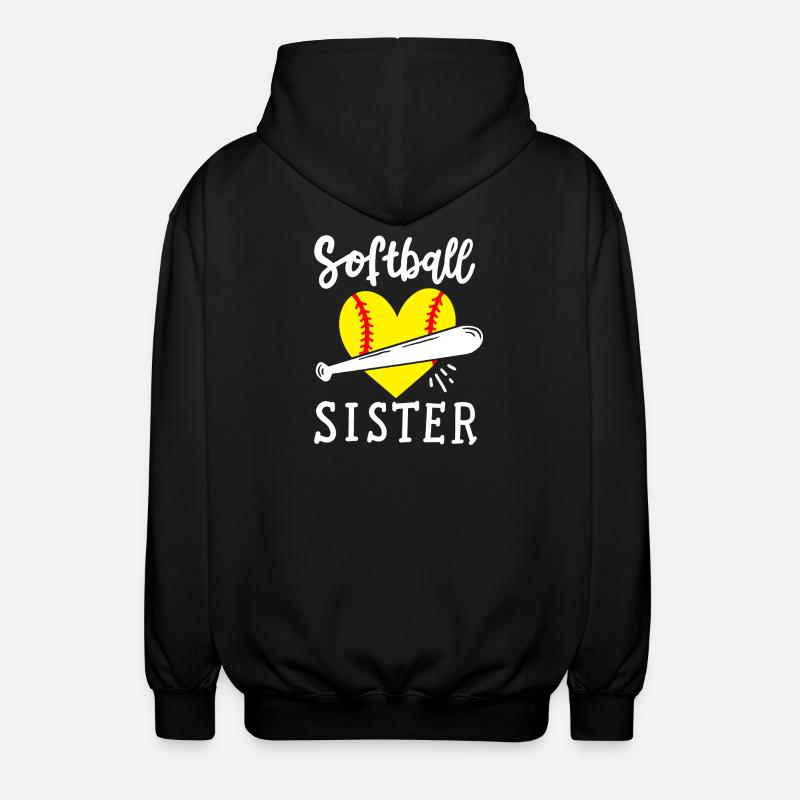 Softball Schwester - Unisex Kapuzenjacke - Schwarz