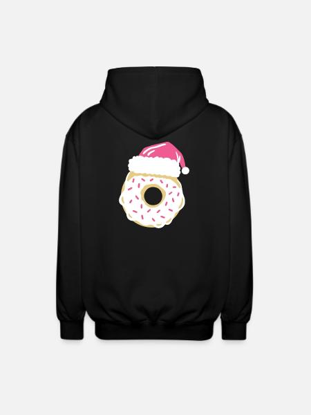 Donut Weihnachtsmütze - Unisex Kapuzenjacke - Schwarz