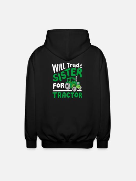 Traktor Schwester Landwirtschaft - Unisex Kapuzenjacke - Schwarz