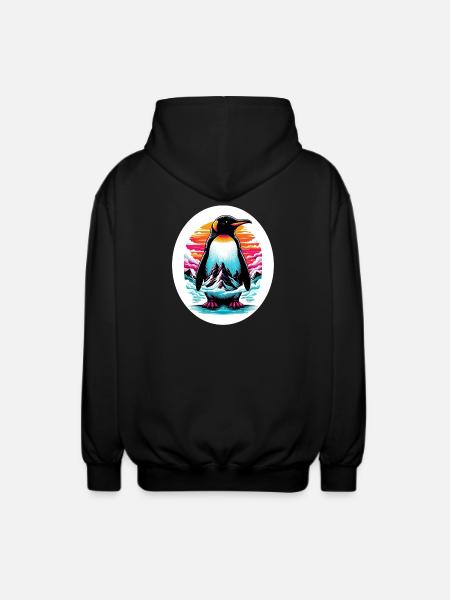 Penguin - Unisex Hooded Jacket - black