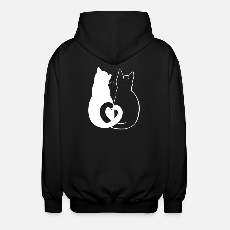 Aimant Chats Silhouette Art - Veste à capuche unisexe - noir