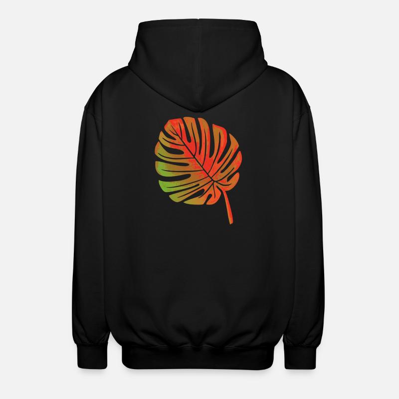 Blatt einer Pflanze - Unisex Kapuzenjacke - Schwarz