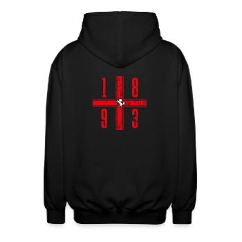 Stuttgart Fanmotiv - Unisex Kapuzenjacke - Schwarz - Hinten - AI Model Male 185 light (185cm)