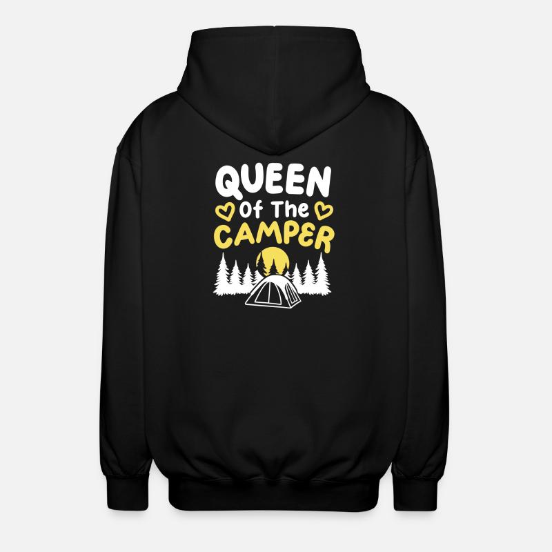 Camping Camper Queen - Unisex Kapuzenjacke - Schwarz