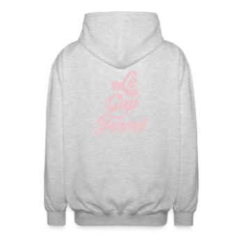 Le Cap Frettchen - Unisex Kapuzenjacke - Hellgrau meliert - Hinten - AI Model Male 185 light (185cm)