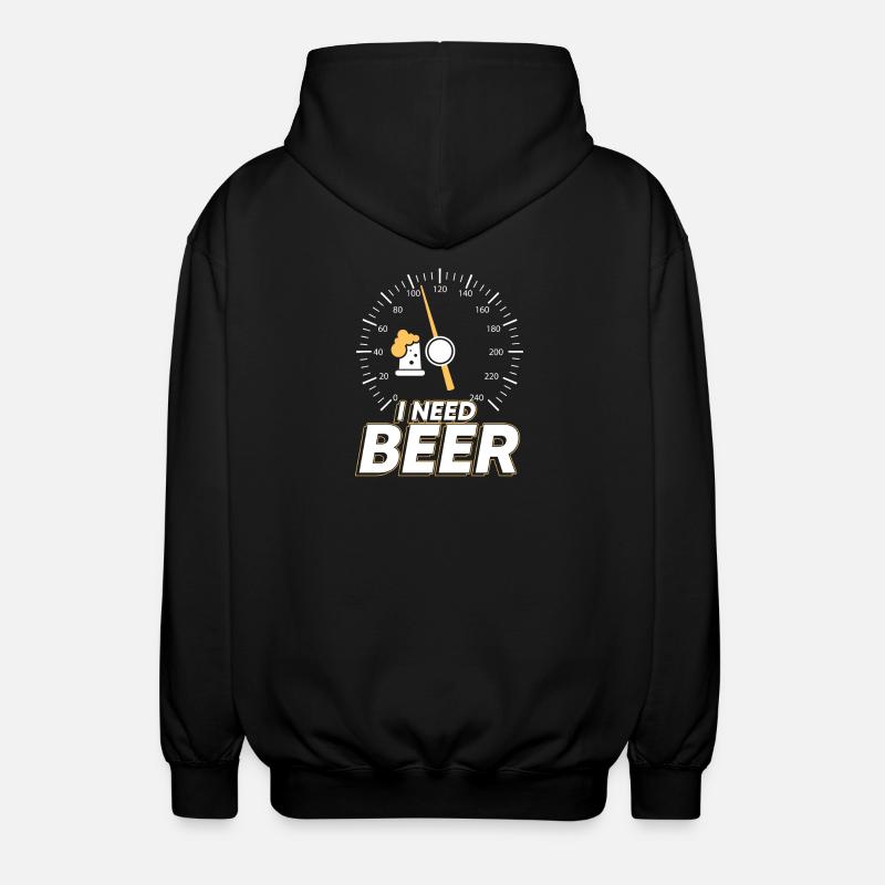 I need beer - Unisex Kapuzenjacke - Schwarz