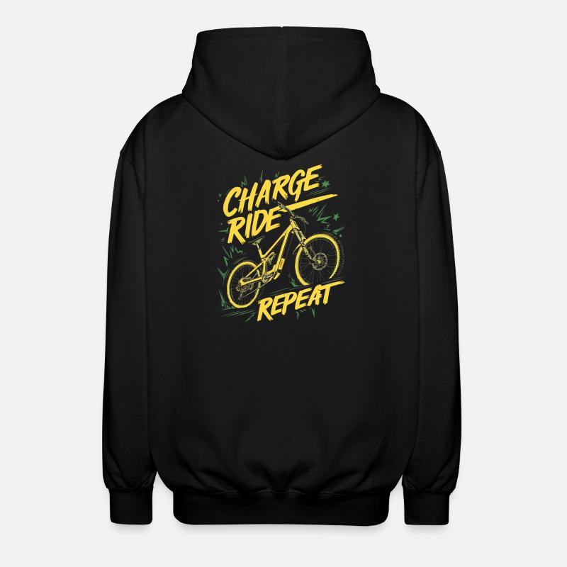 Charge Ride Repeat Cycle Design - Unisex Kapuzenjacke - Schwarz