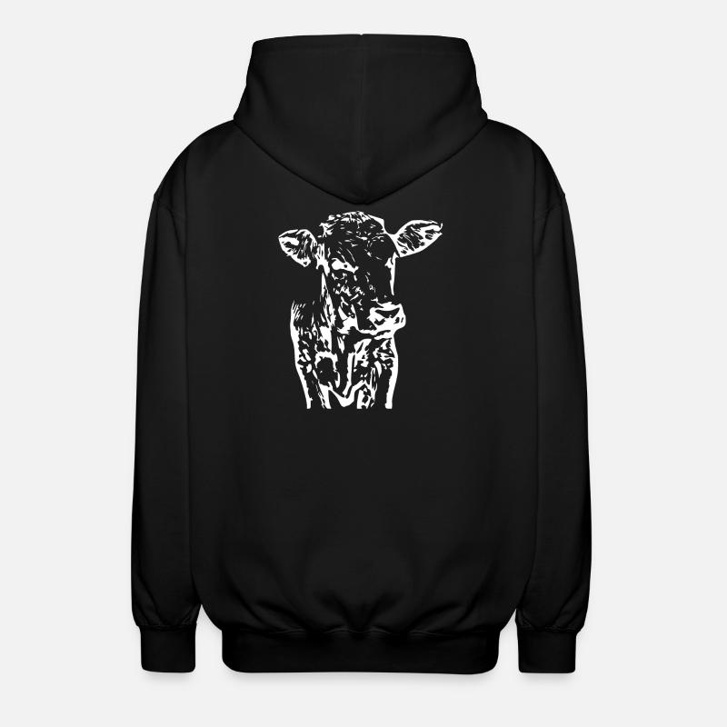 Kuh - Unisex Kapuzenjacke - Schwarz