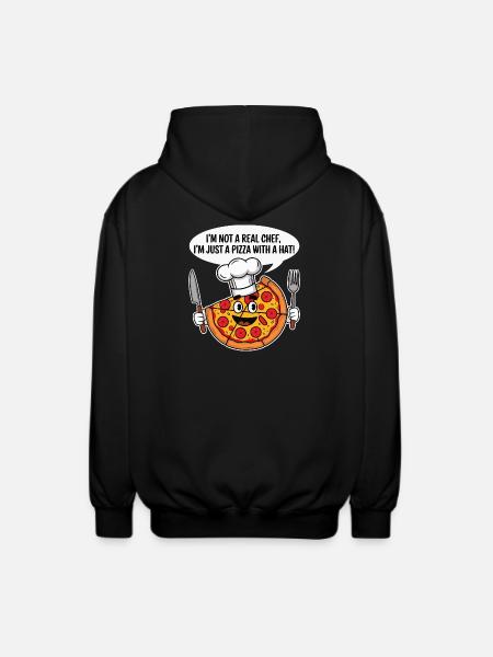 Pizzabäcker Humor T-Shirt - Unisex Kapuzenjacke - Schwarz