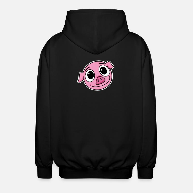Schwein Kopf - Unisex Kapuzenjacke - Schwarz