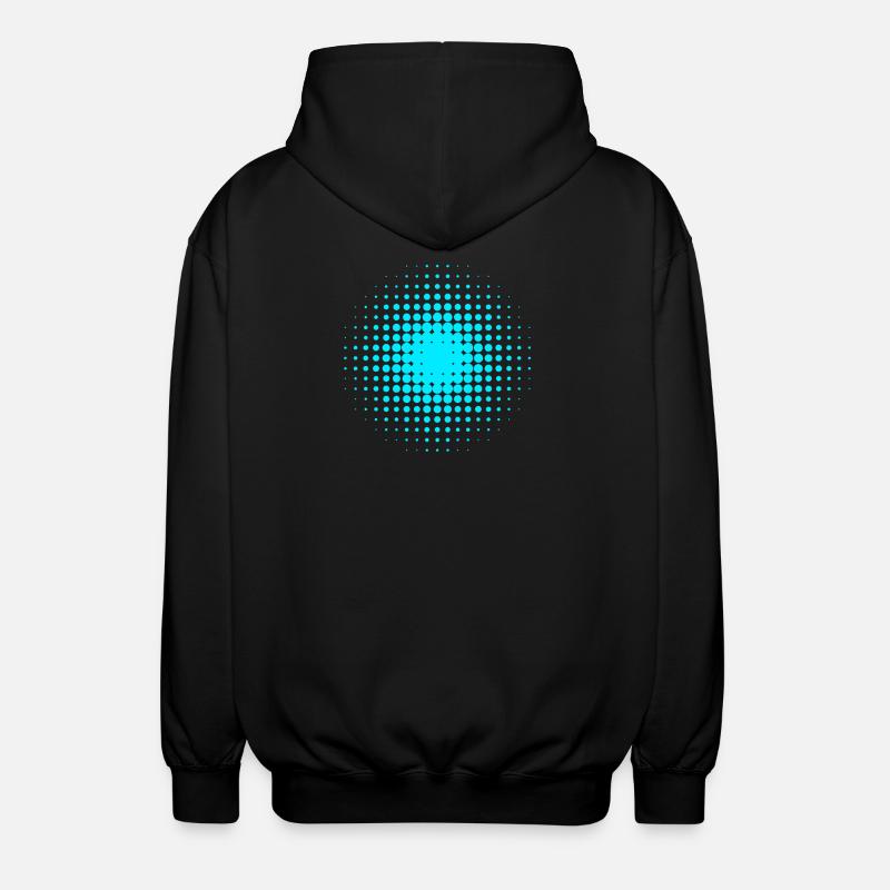 Abstract Blue-Gray Dot Patterns - Unisex Hooded Jacket - black