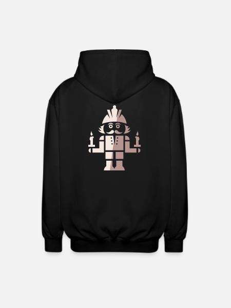 Nutcracker Miner Christmas Symbol Candles - Unisex Hooded Jacket - black