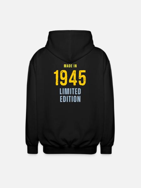 Fabriqué en 1945, édition limitée - Veste à capuche unisexe - noir