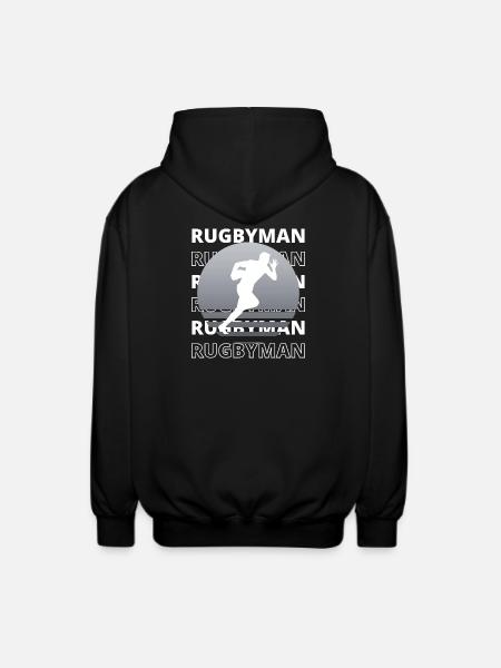 Rugbyman, sportif et dynamique - Veste à capuche unisexe - noir