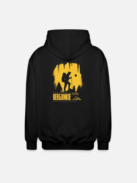 Bergjunkie - Unisex Kapuzenjacke - Schwarz