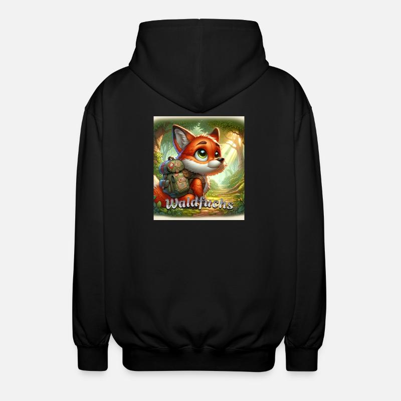 Waldfuchs - Unisex Kapuzenjacke - Schwarz