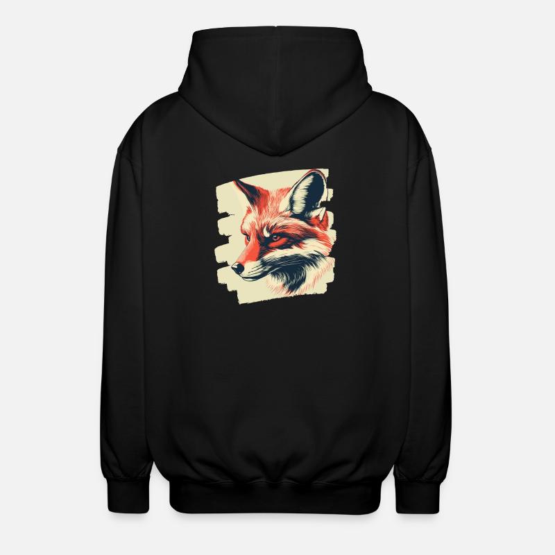 Fox - Unisex Hooded Jacket - black