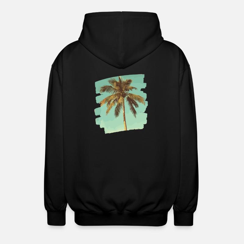 Palm Tree Retro - Unisex Hooded Jacket - black