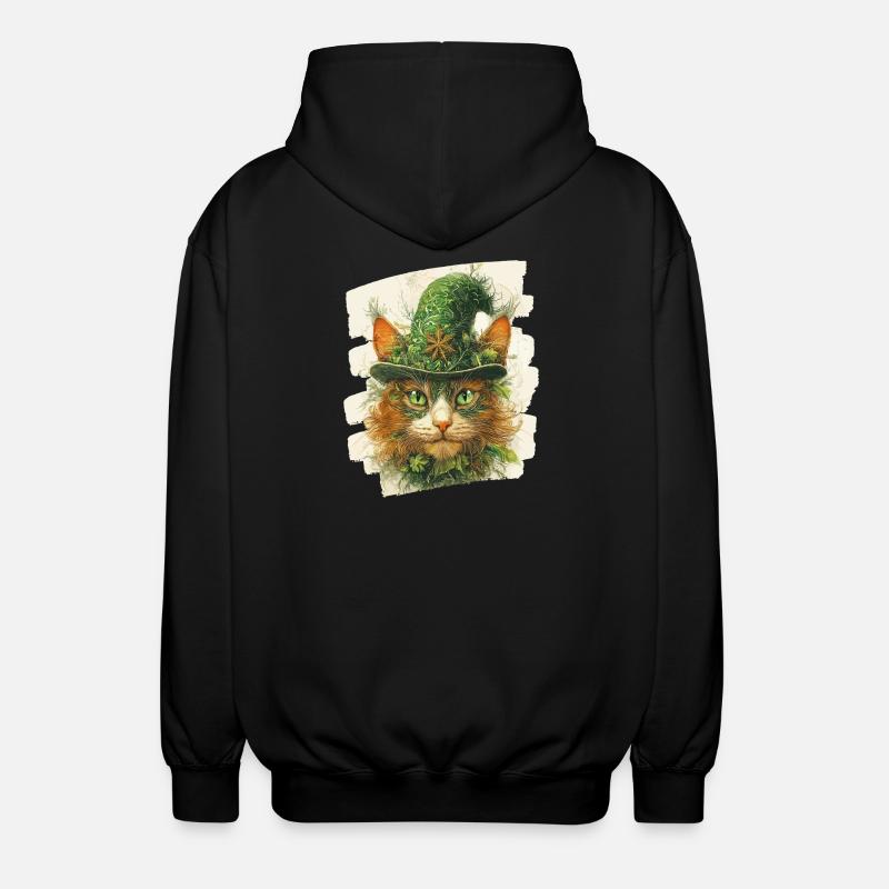 Chat de la Saint-Patrick - Veste à capuche unisexe - noir