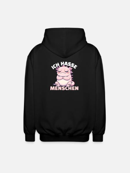Axolotl rose pour les fans d’animaux - Veste à capuche unisexe - noir